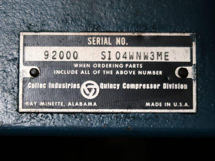 Used QUINCY 490 100 HP ROTARY SCREW AIR COMPRESSOR