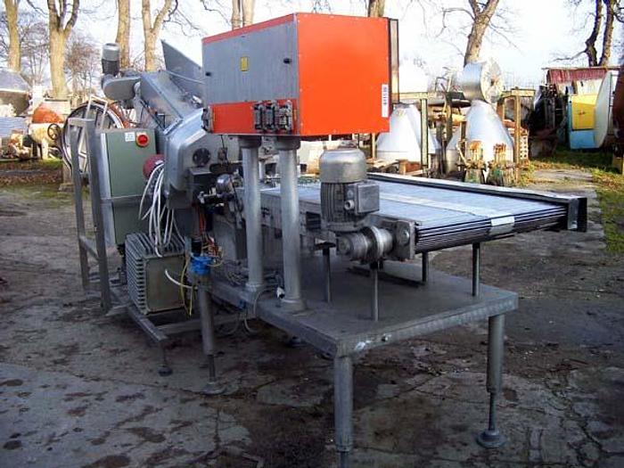 D'occasion Trancheuse pour charcuterie, fromages, etc. "Dixie Union" avec ramassage à rouleaux et convoyeur de division