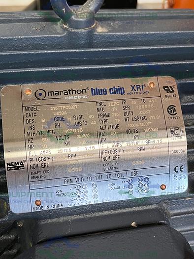 Used ABC Hansen MH1-F No.1 Hippo Hammer Mill Grinder w/ Marathon Blue Chip XRI Motor