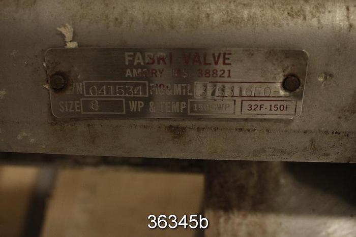 Used Fabri 8" Hand Operated Knife Gate Valve #36345