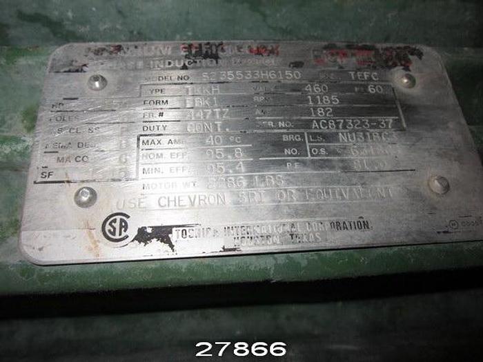 Used Toshiba-S2335533H6150-AC Motor, 150 HP, 11 #27866