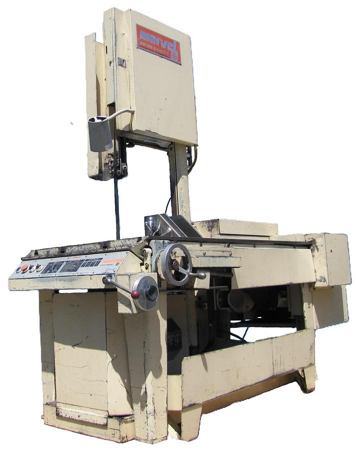Used Marvel Series 8 Mark I Tilting Band Saw 230V 3PH Metal Cutting w/ Coolant Pump