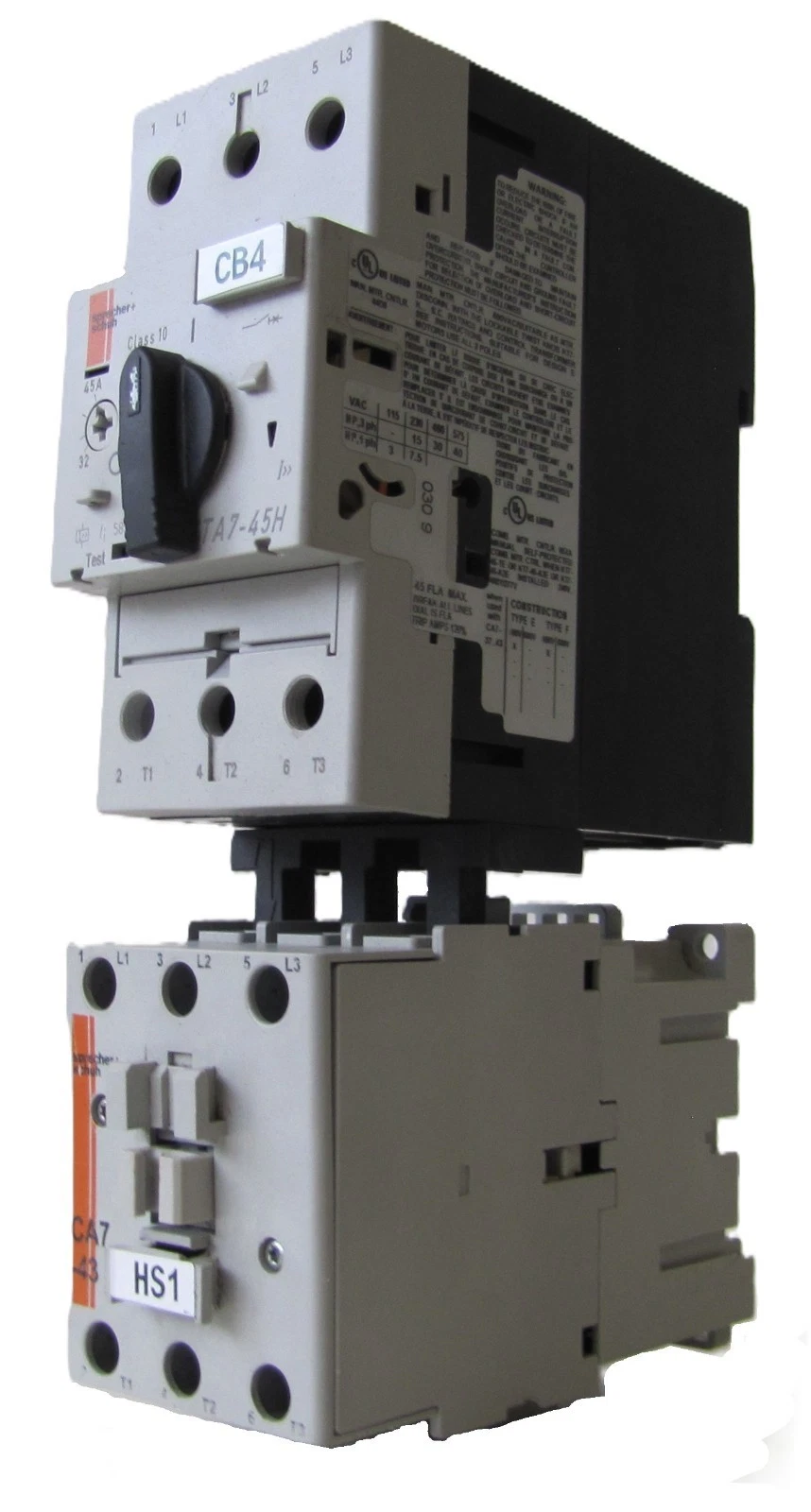 Used Sprecher+Schuh CA7-43-00 85A Contactor 110V Coil KTA7-45H-45A Manual Breaker 3P
