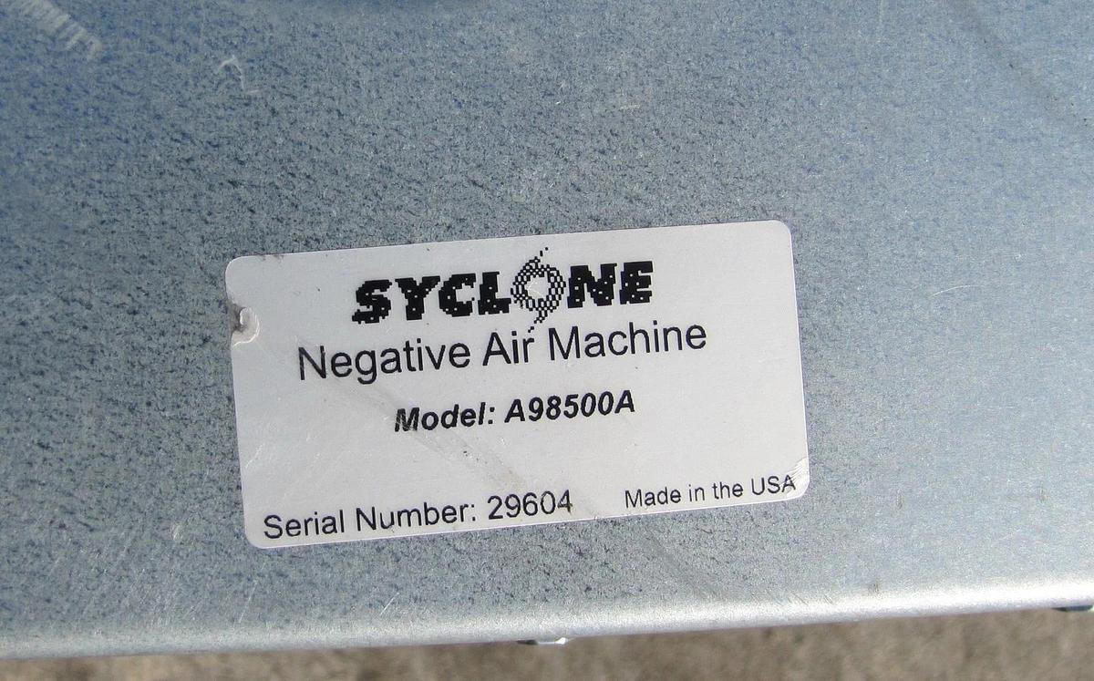 Used Syclone Negative Air Scrubber HEPA Filter 2000 CFM 115V 2 Speed Duct Port 29604