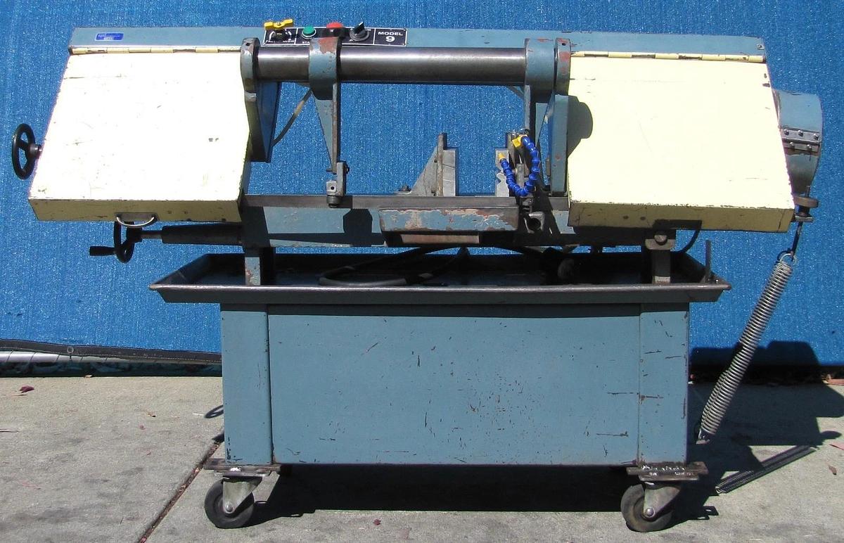 Used Delta Rockwell Model 9 Horizontal Metal Bandsaw 1 HP 220V 3PH Coolant Pump Vise