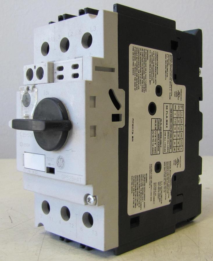 Used GE General Electric GPS2BHAT Manual Motor Starter Contactor 35 - 50A 1000V