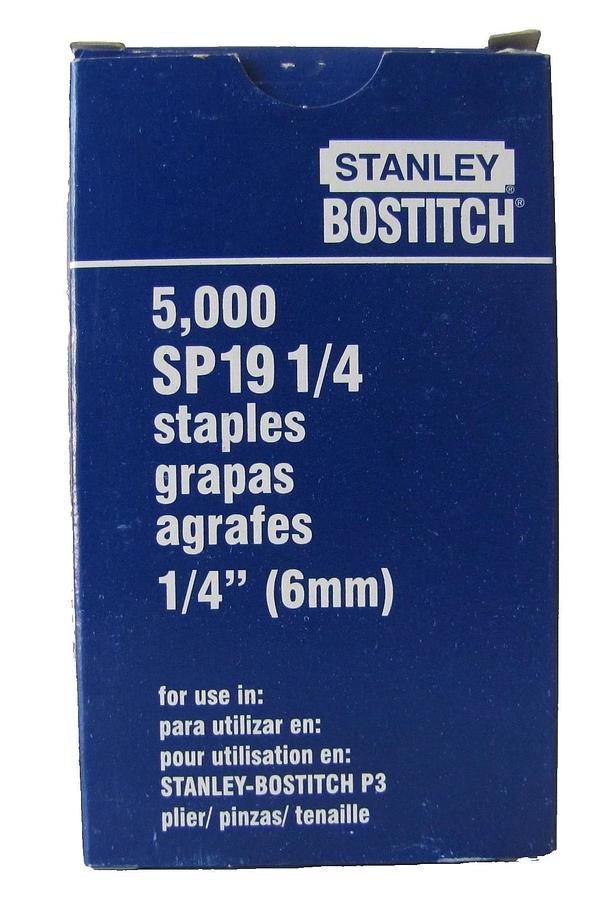 Stanley Bostitch SP19 1/4" Staples 40 boxes 5000 per box