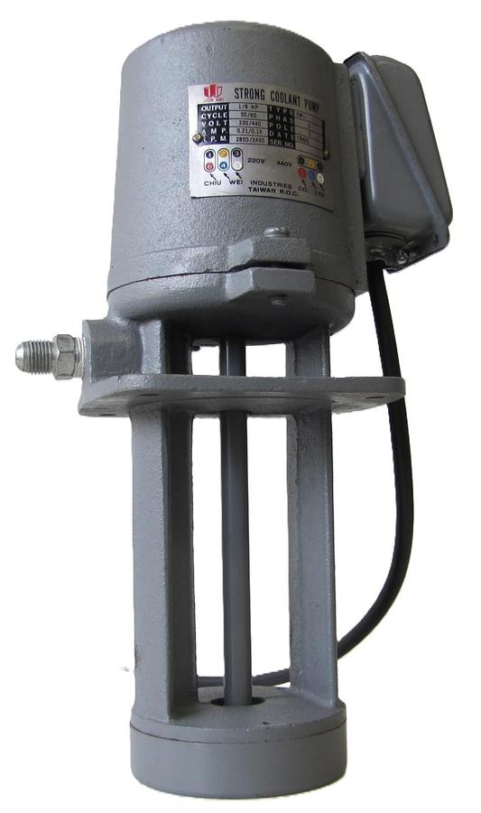 Used Wei Industries Strong Coolant Pump 1/8 HP 230V 3 Phase Lathe Machine Shop Tool