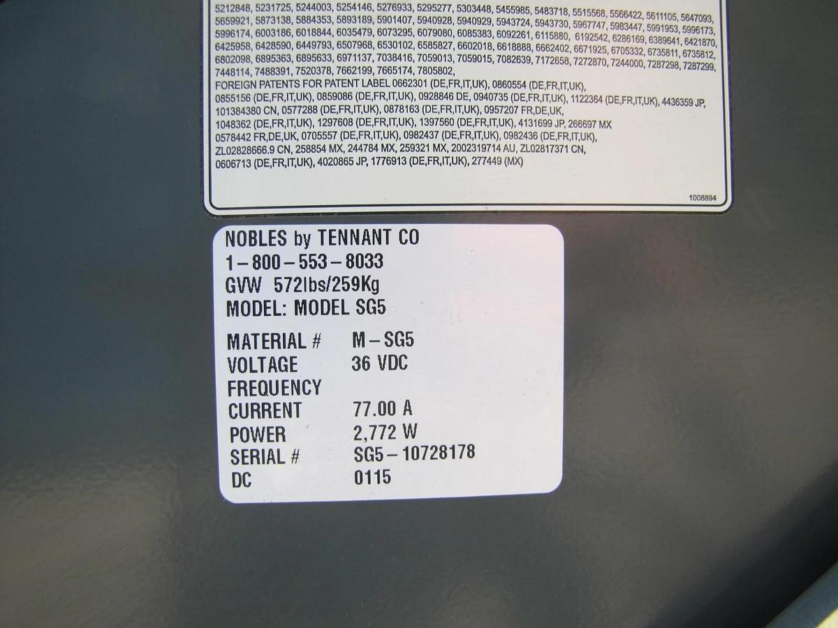 Used Tennant Nobles SpeedGleam SG5 20in Floor Burnisher 36 VDC Battery Only 144 Hrs!