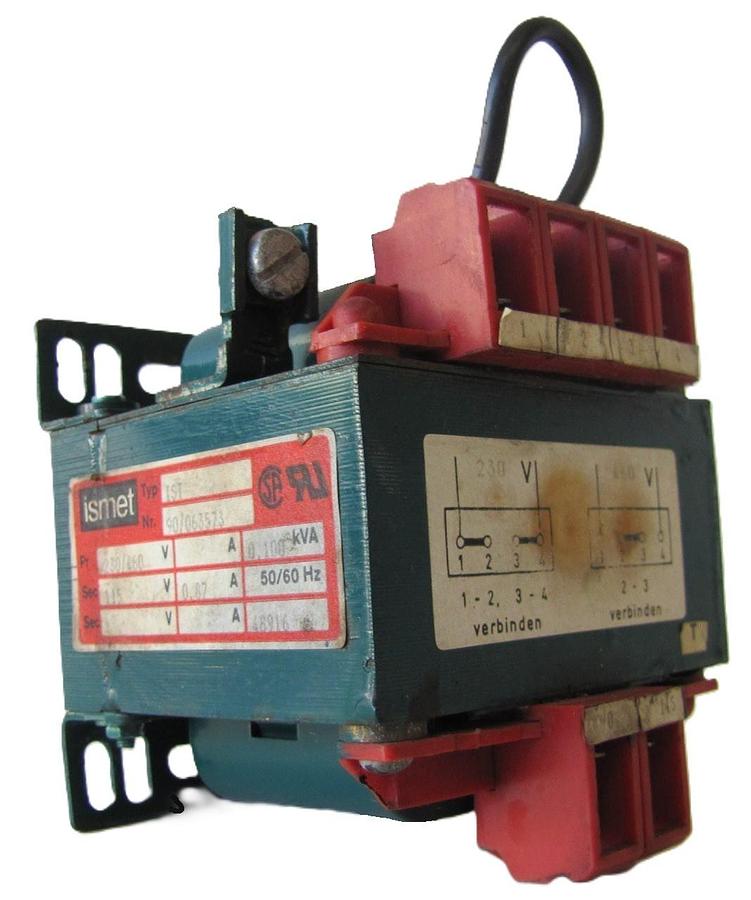 Used Ismet Control Transformer 100 VA 0.1 kVA Primary 230/460V Secondary 115V 1 Phase