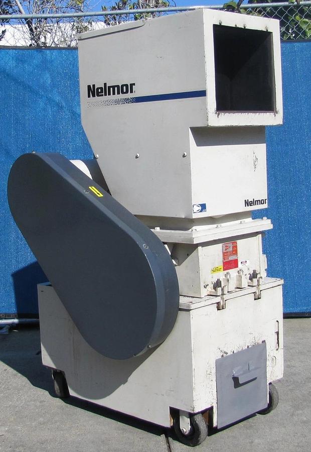 Used Nelmor AEC 10 HP Plastic Granulator Chopper Grinder Machine G1215P1 230V 3 Phase