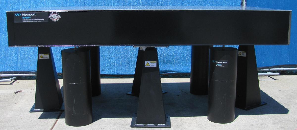 Used Newport RS 4000 8' x 4' Optical Breadboard  Sealed Hole Table Top RL-2000 Legs