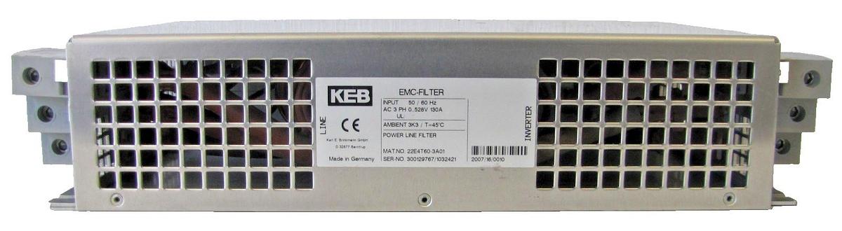 Used KEB Power Line EMC Inverter Filter No. 1032421 460V 3 Phase 50/60 Hz 130 Amps
