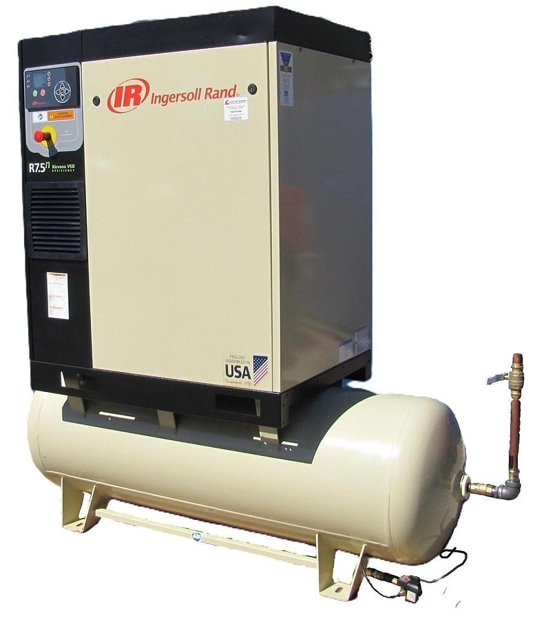 Used Ingersoll Rand R7.5 Nirvana VSD 10HP Rotary Screw Air Compressor 80 Gallon Tank
