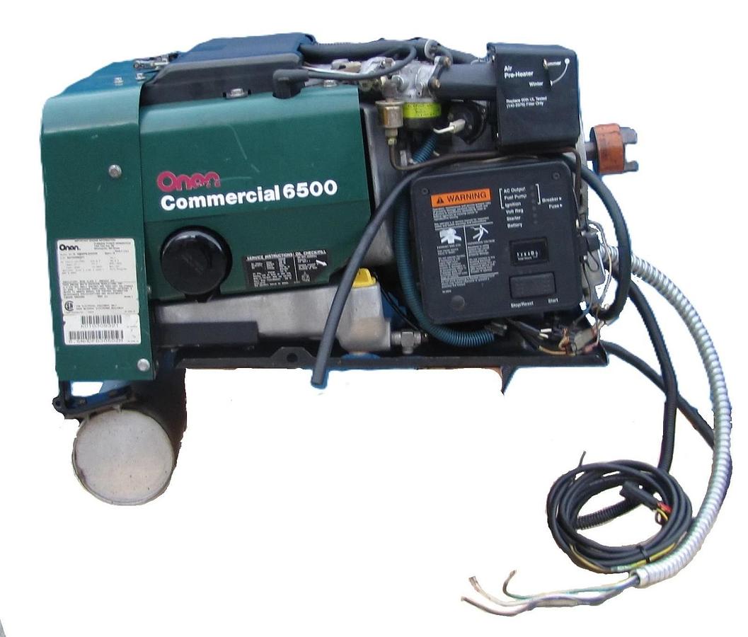 Used Onan Commercial 6500 Watt RV Generator Gasoline Powered 120V Output