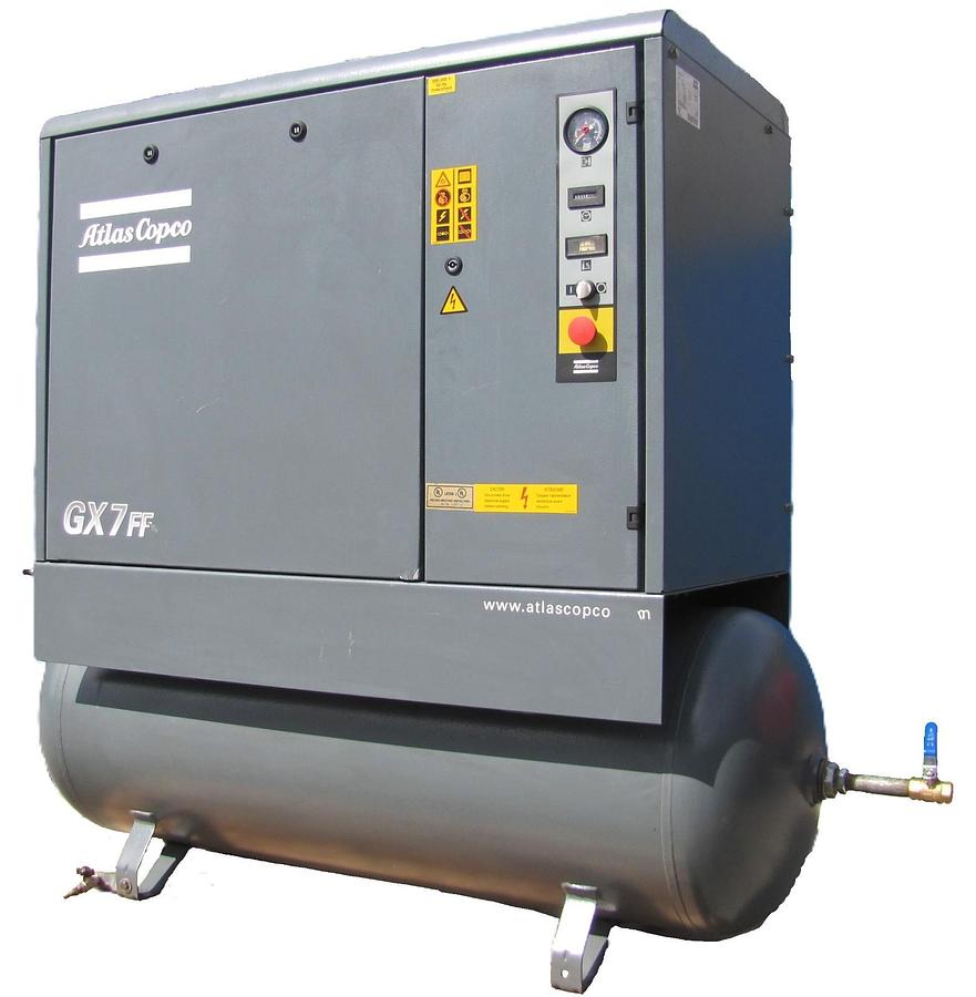 Used Atlas Copco GX7 10HP Rotary Screw Air Compressor 80 Gallon Tank Dryer 230V 3PH