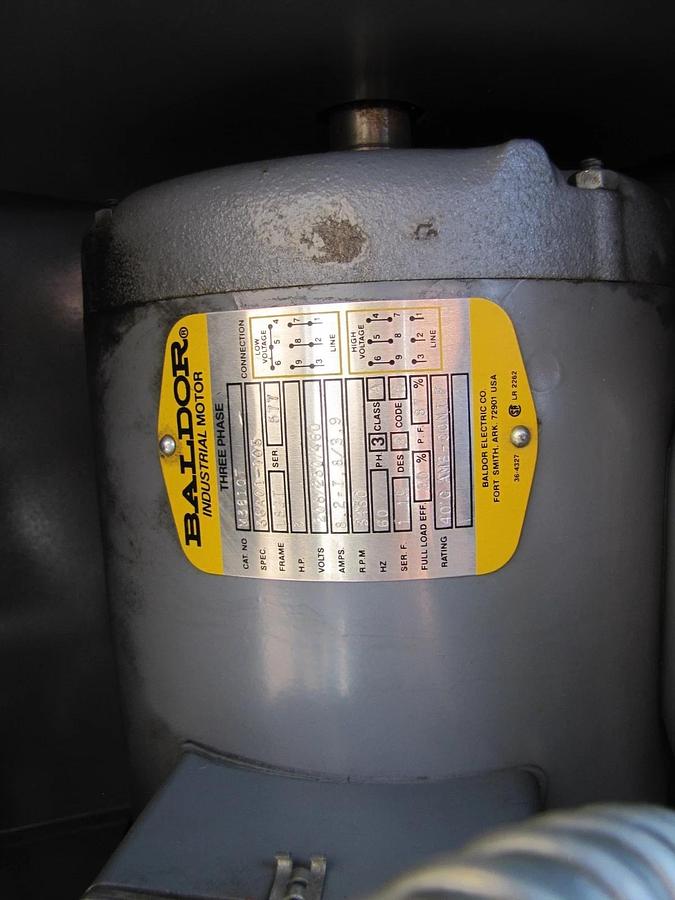 Used Torit 84 Dust Collector Air Filtration Unit 3 HP Baldor Blower Motor 230V 3 Ph