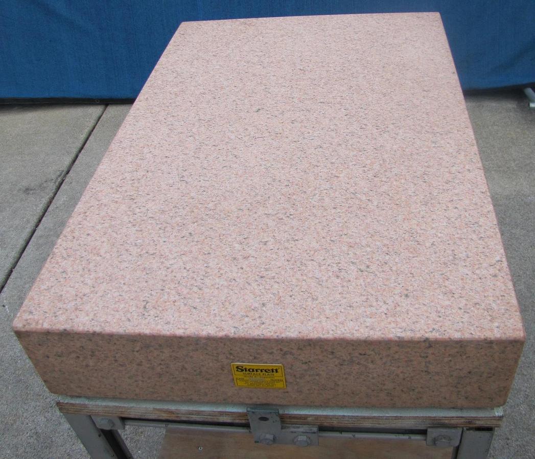 Used Starrett Crystal Pink Granite Surface Plate Inspection Table 36" x 24" Grade AA