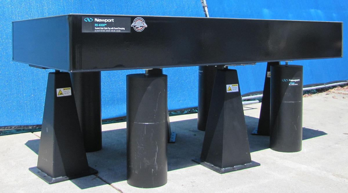 Used Newport RS 4000 8' x 4' Optical Breadboard  Sealed Hole Table Top RL-2000 Legs