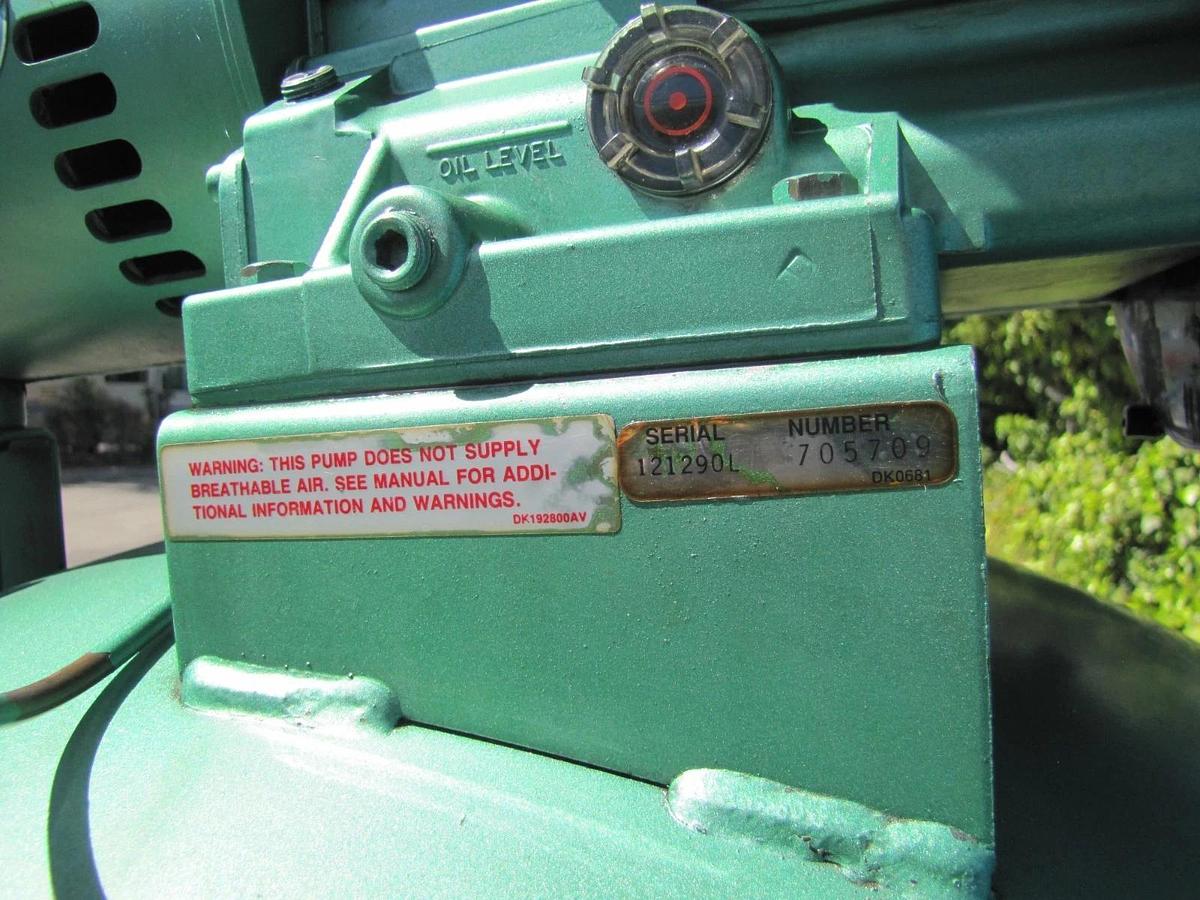 Used SpeedAire 5 HP Upright Piston Air Compressor with 80 Gallon Tank 220V 1 Phase