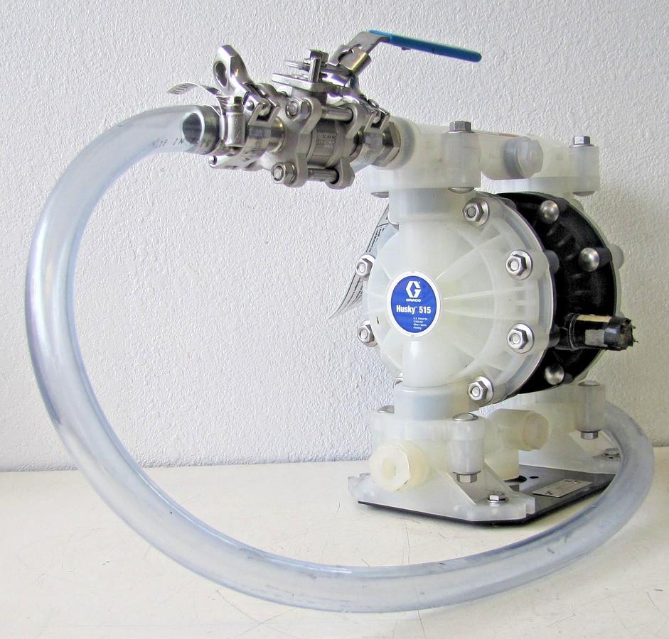 Used Graco Husky 515 Air Operated Polypropylene Double Diaphragm Pump 3/4" NPT