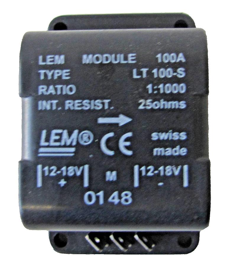 Used LEM Current Transducer Sensor LT 100-S 100A Hall Effect 25 Ohms 1:1000 Ratio