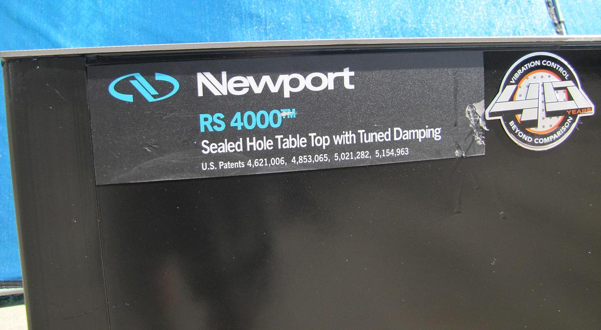 Used Newport RS 4000 10' x 4' Optical Breadboard Sealed Hole Table Top RL-2000 Legs