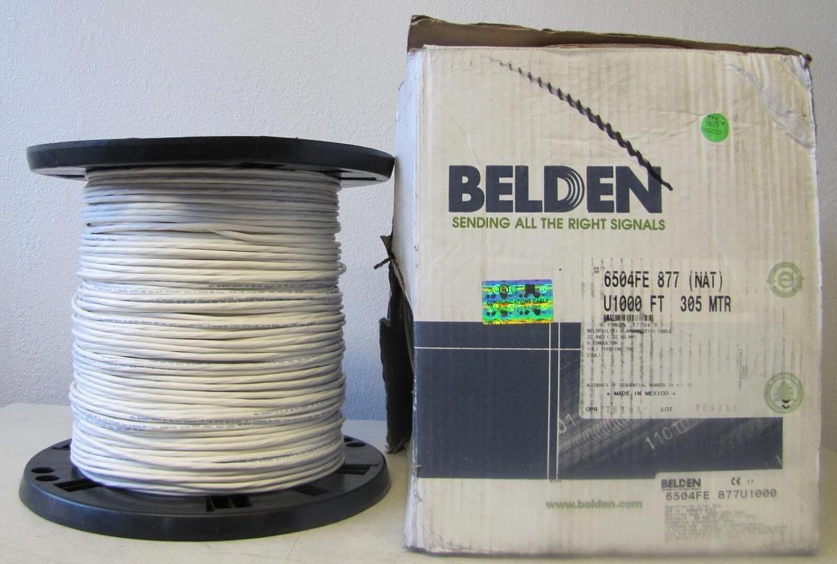 Used Belden 6504FE Alarm Security Cable 6 Cunductor 22 AWG 1000 ft