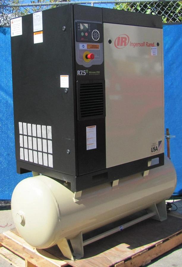 Used Ingersoll Rand R7.5 Nirvana VSD 10HP Rotary Screw Air Compressor 80 Gallon Tank