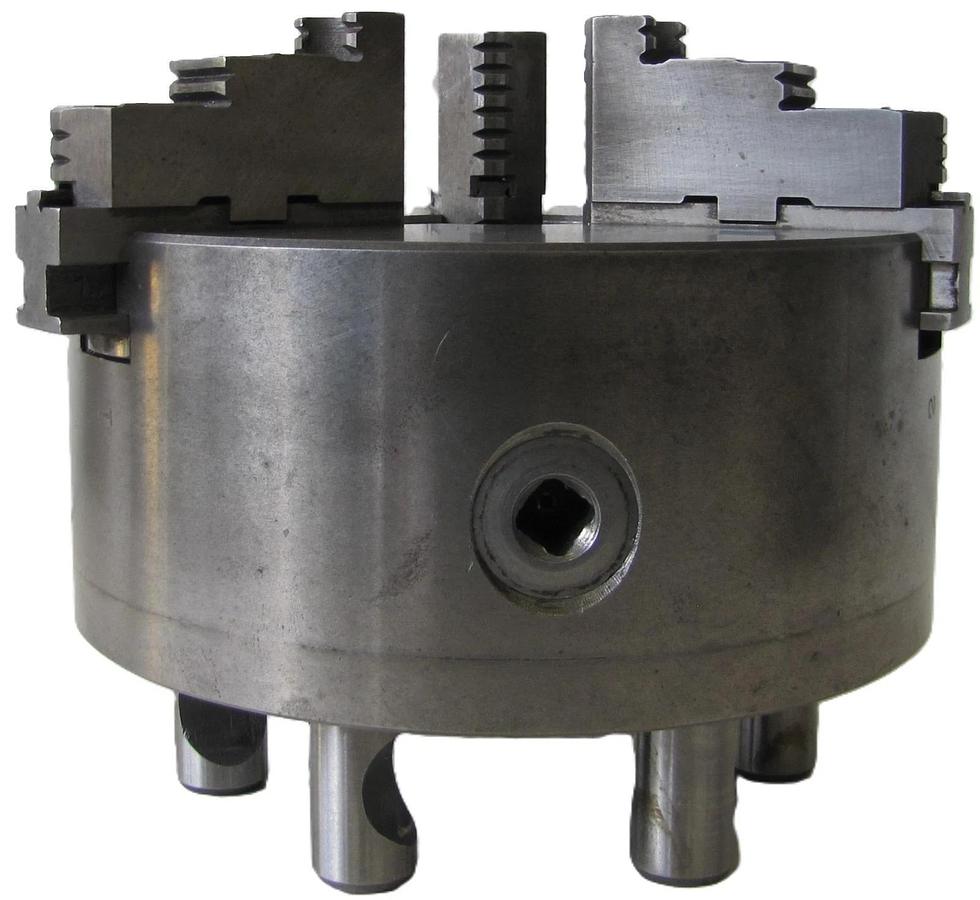 Used Bison Poland 8" 3-Jaw Self Centering Lathe Chuck 3245 Six Pin Rear Mount D1-6