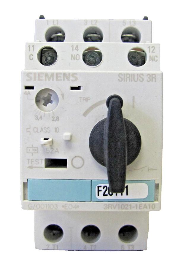 Used Siemens 3RV1021-1EA10 Manual Motor Starter Circuit Breaker 4 Amps 4A
