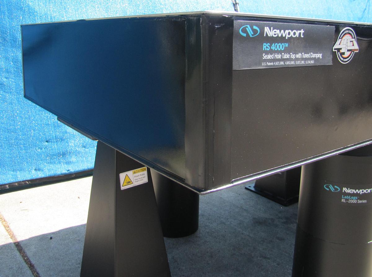 Used Newport RS 4000 10' x 4' Optical Breadboard Sealed Hole Table Top RL-2000 Legs