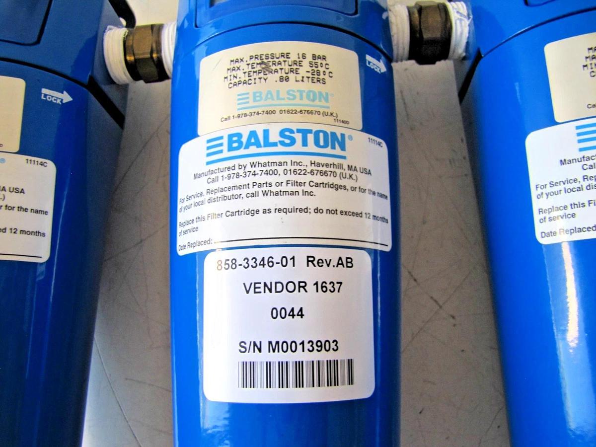 Used Balston 858 In-Line Compressed Air Filter Assembly 16 Bar 0.80 L Quick Connect