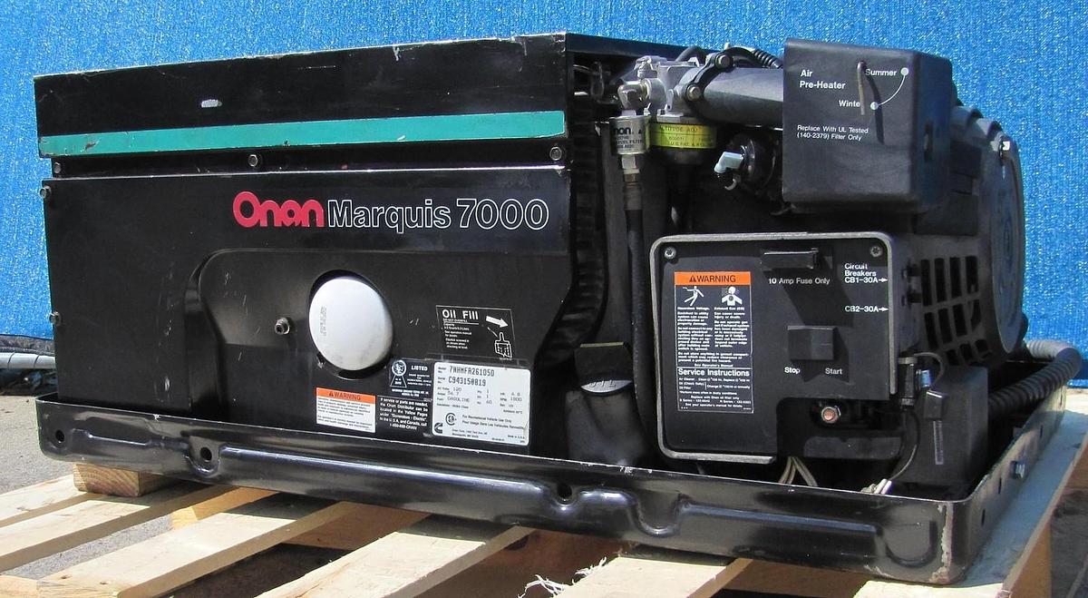 Used Cummins Onan Marquis 7000 Watt RV Mobilehome Gas Generator 120V Output
