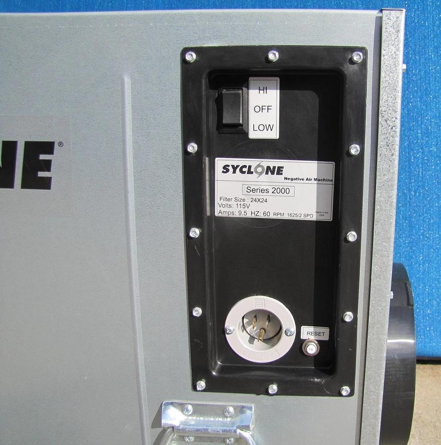 Used Syclone Negative Air Scrubber HEPA Filter 2000 CFM 115V 2 Speed Duct Port 29597