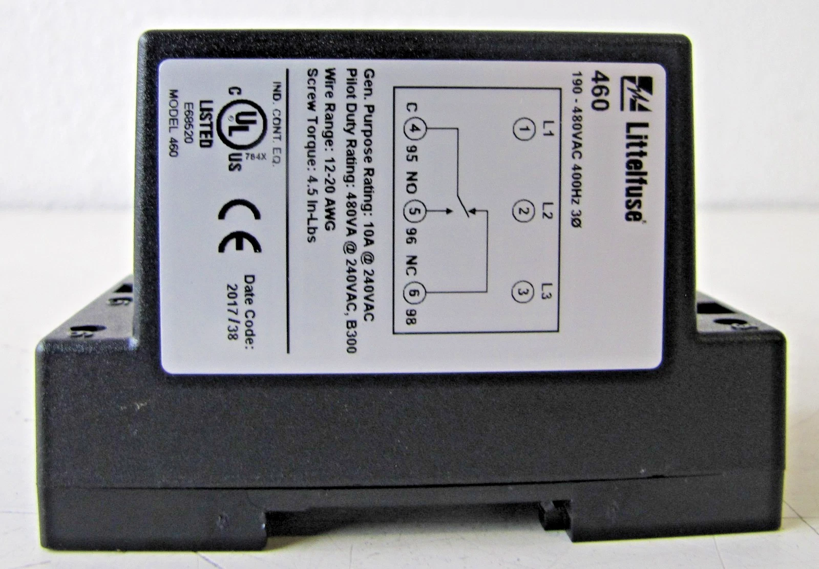 Used Littelfuse 460 Motor Saver 190-480VAC 3 Phase Voltage Monitor Protection Relay