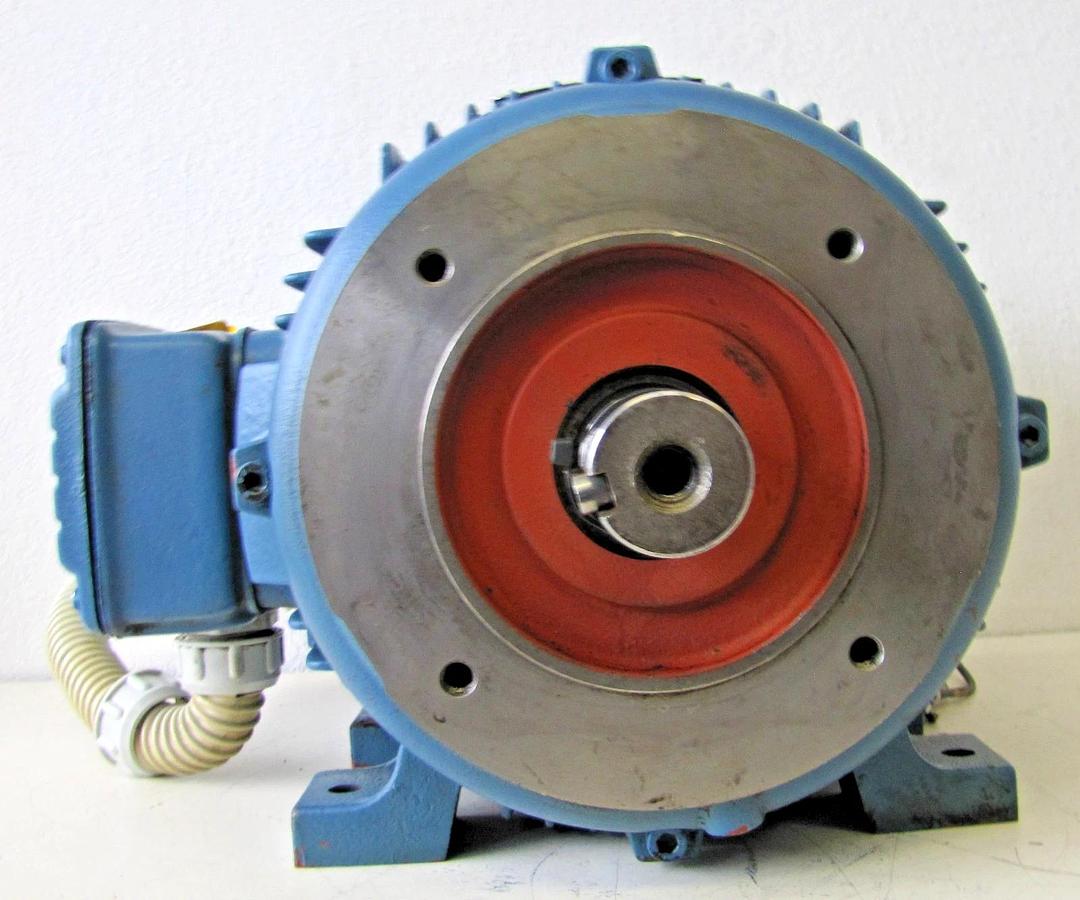 Used WEG 10HP Electric Motor 208-230/460V 3 Phase AC 3545 RPM 123S 1-3/8" Dia Shaft