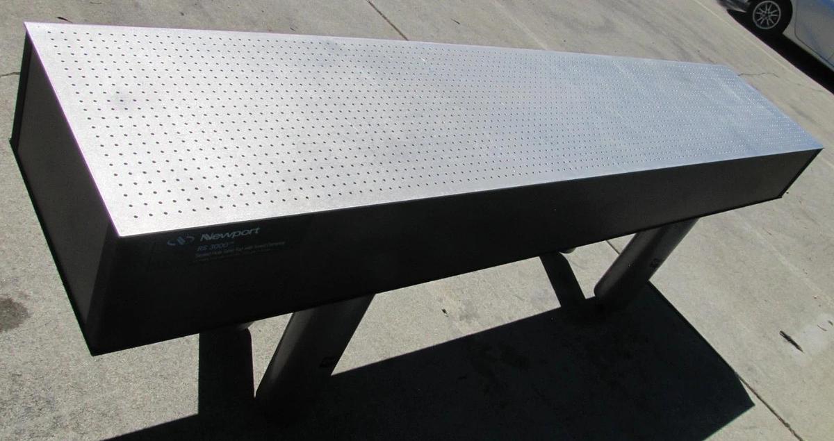 Used Newport RS 3000 10' x 2' Optical Breadboard Sealed Hole Table Top with Legs