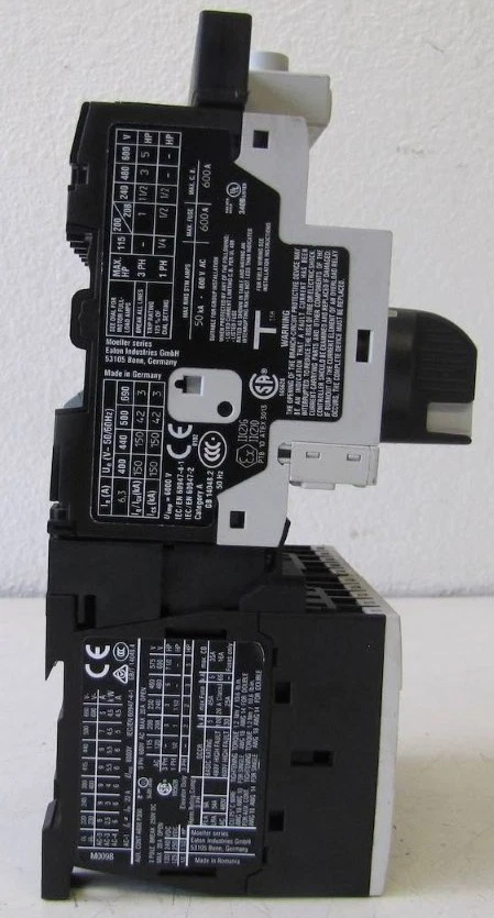 Used Eaton Reversing Contactor Assembly 2x DILM9-10 2x PKZM0-6.3 Breaker 20A 3 Pole