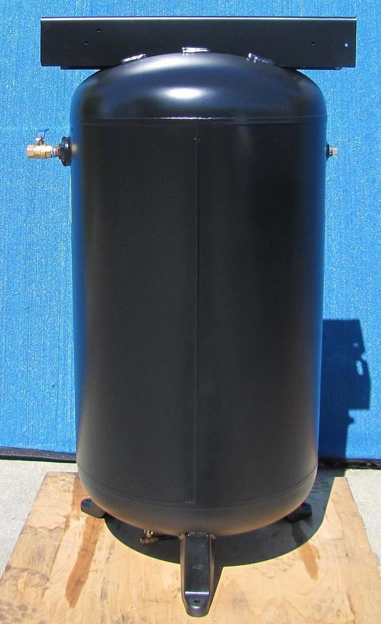 Used SpeedAire 80 Gallon Upright Air Compressor Receiver Tank w/ Pressure Gauge