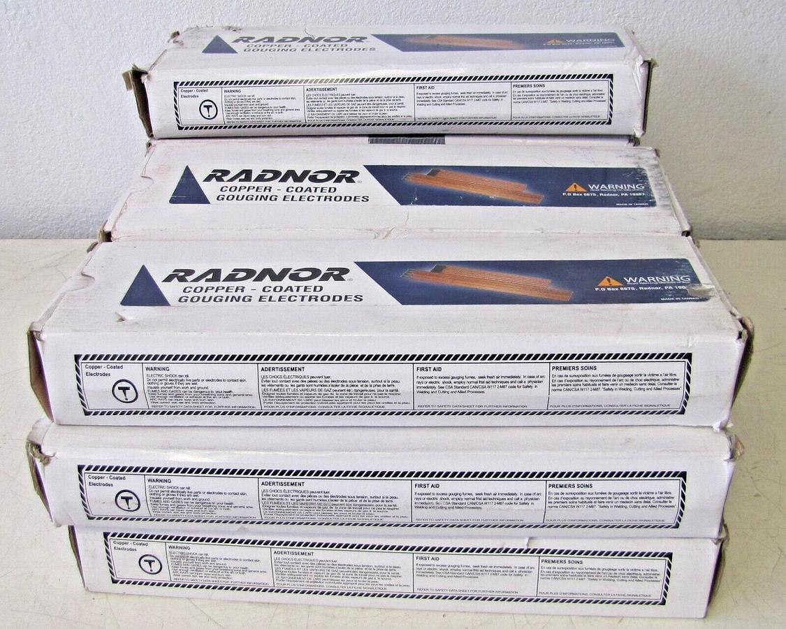 Used Lot of 10 Radnor Copper Coated Gouging Electrodes Pointed 3/8" x 12" 64002255