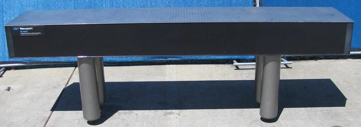 Used Newport RS 3000 10' x 2' Optical Breadboard Sealed Hole Table Top with Legs