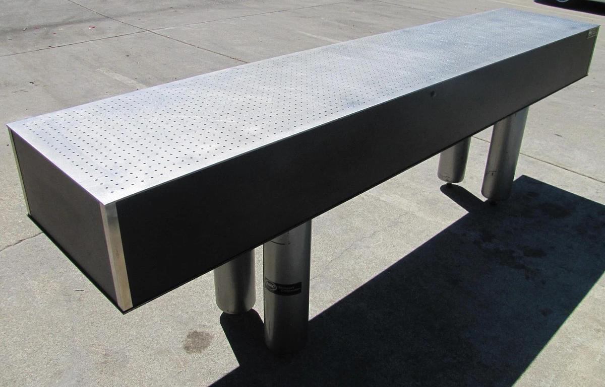 Used Newport NRC 10' x 2' Optical Breadboard Sealed Hole Table Top with Legs