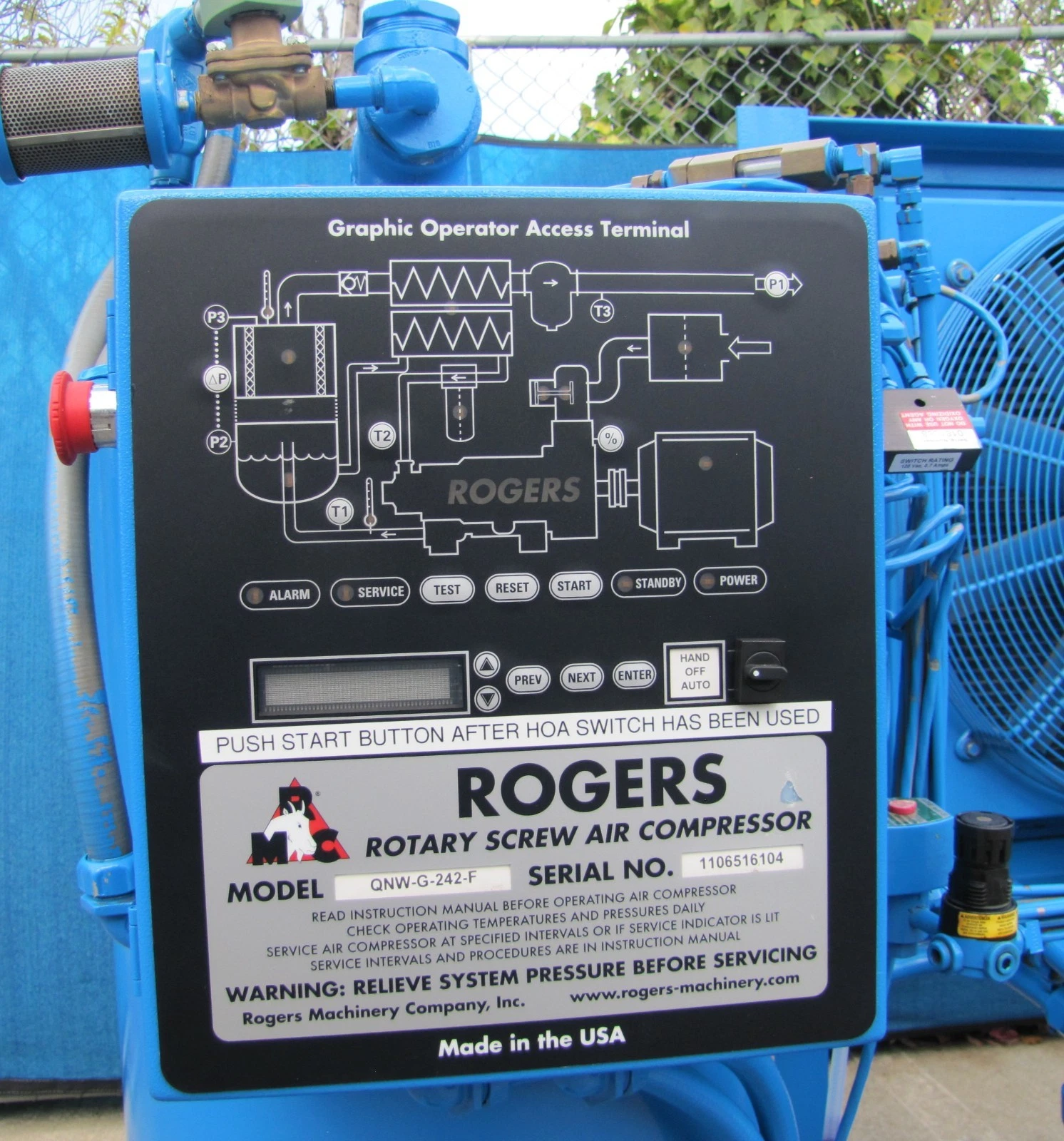 Used Quincy QNW G-242-F 50 HP Rotary Screw Air Compressor 460V 3 Phase