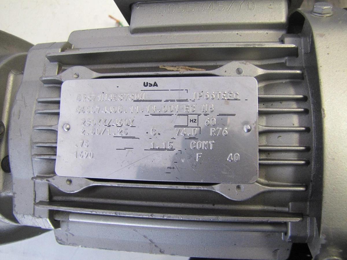 Used Sew Eurodrive Gear Motor Ratio 428.00 In 1690 rpm Out 3.9 RPM 460V 3 Phase