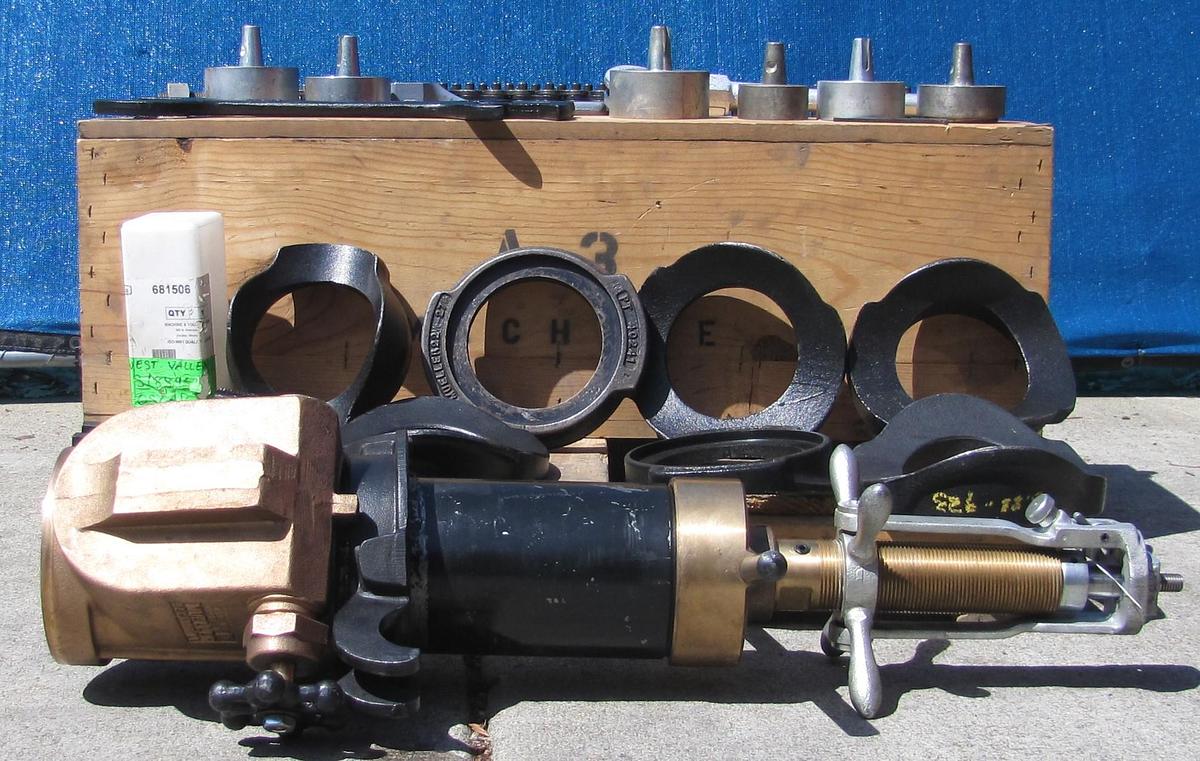 Used Mueller Main Pipe Tapping & Drilling Machine Hot Live Tap 4" to 27" Pipe Saddles