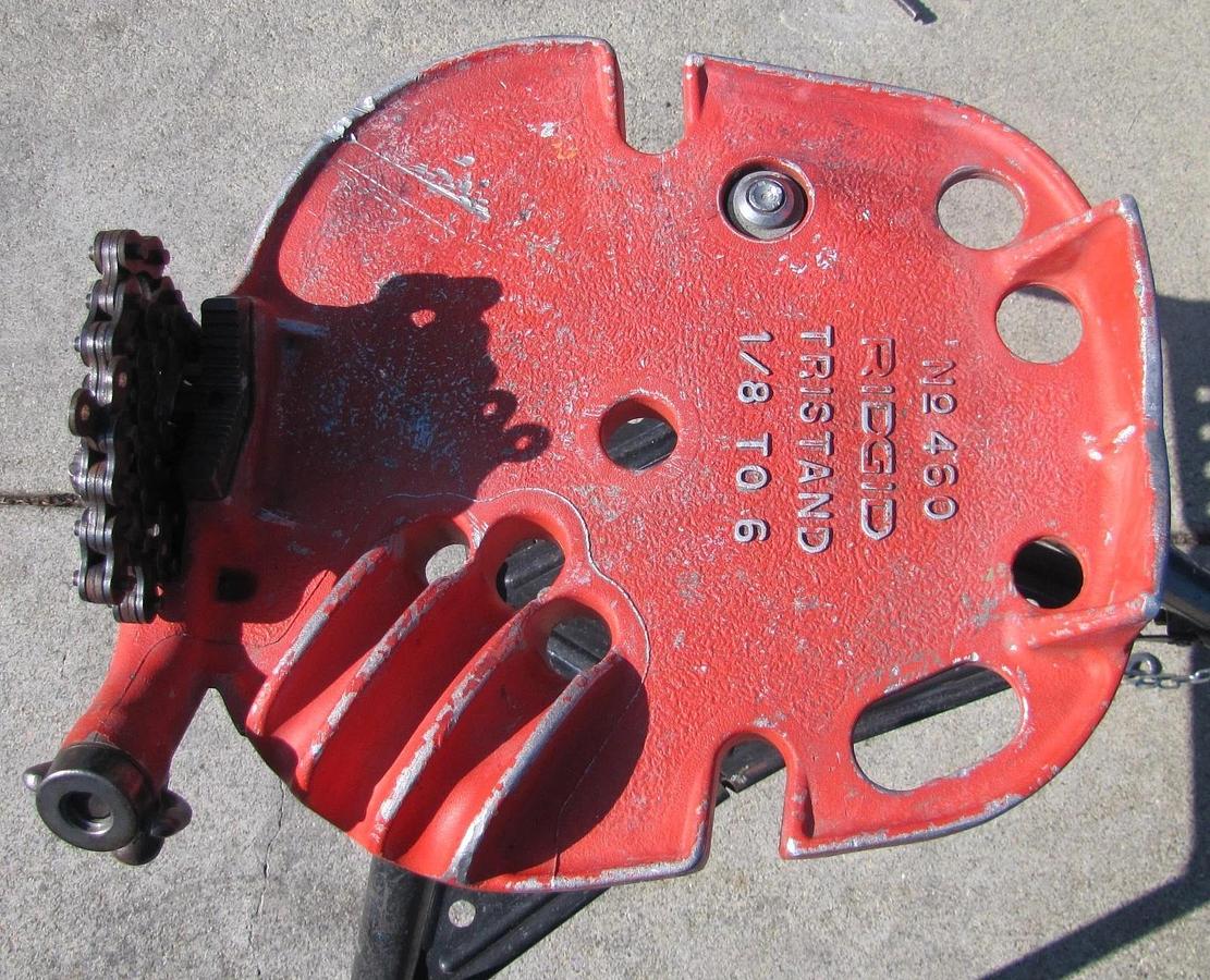 Used Ridgid 460 Portable Tristand 1/8" to 6" Pipe Chain Vise and Bender