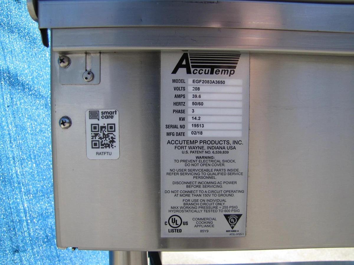 Used AccuTemp 36" Accu-Steam Electric Steaming Griddle EGF2083A3650 14.2KW 208V 3Ph