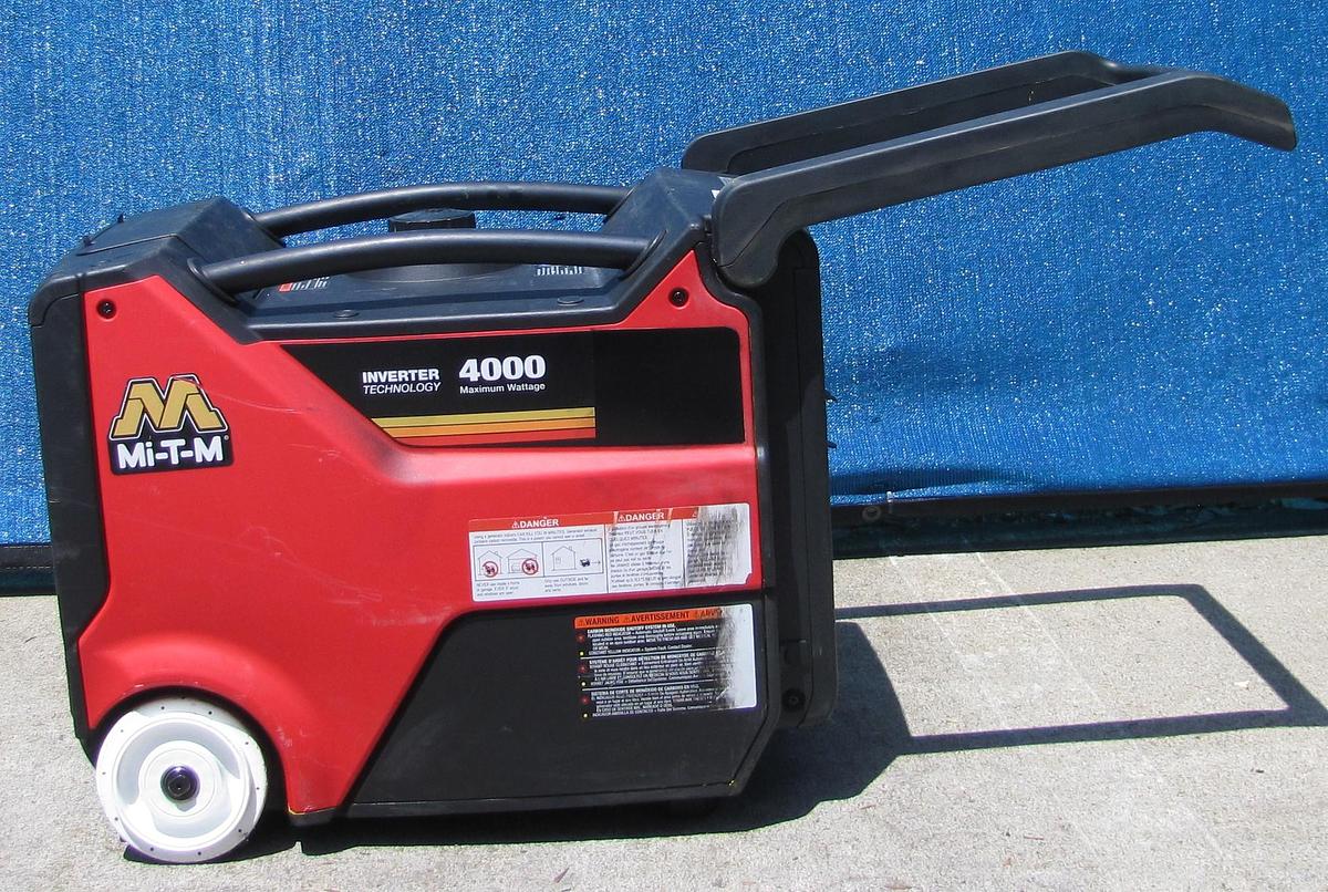 Used Mi-T-M 4000 Watt Gas Generator Inverter Technology 120 VAC & 12 VDC Output