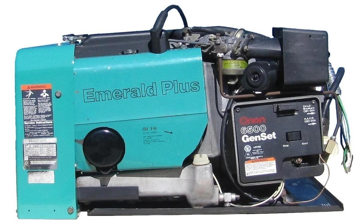 Used Onan Commercial 6500 Watt RV Gasoline Generator 120/240V Output 1784 Hours